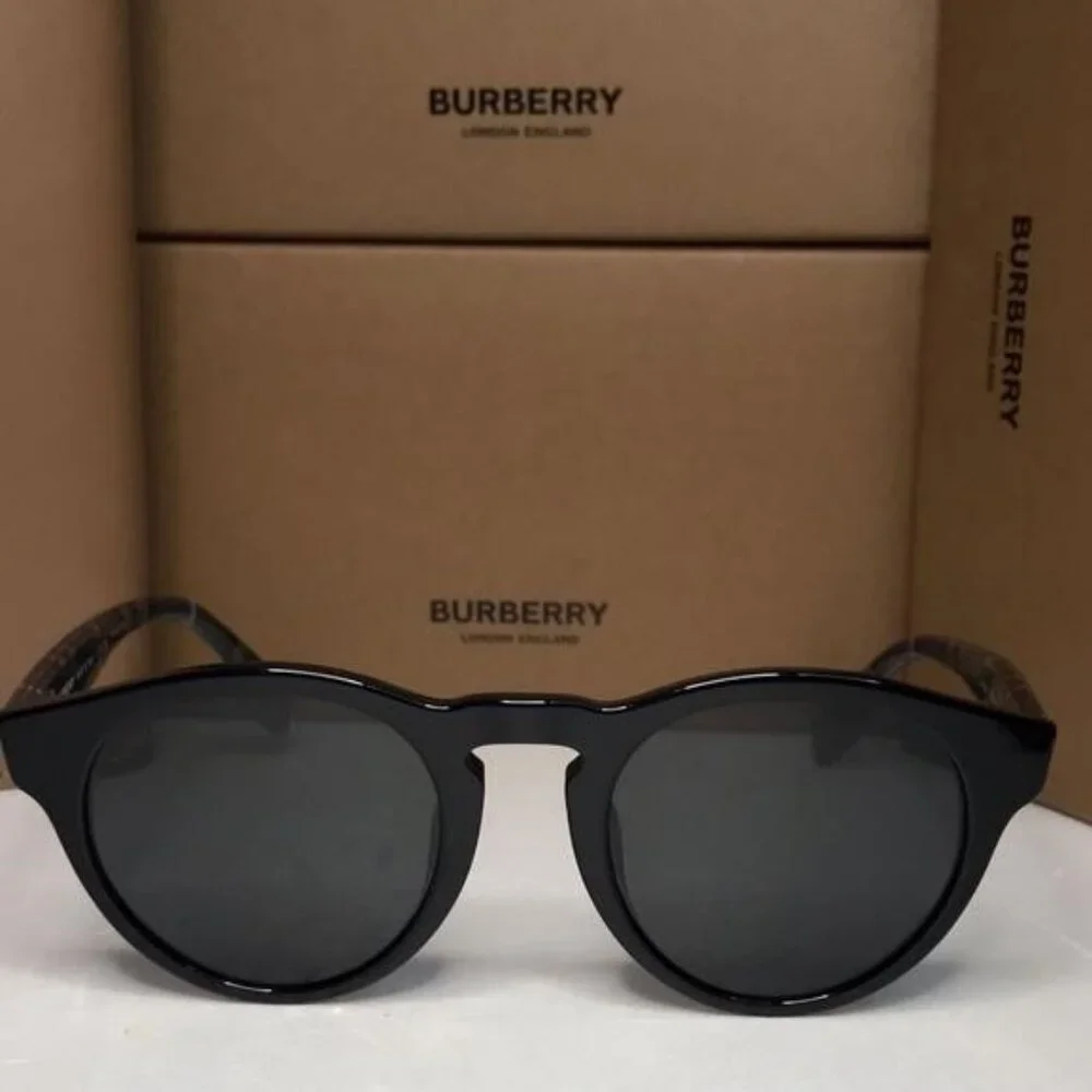 New - 💯 Original BURBERRY BE4359 REID Black Round sunglasses